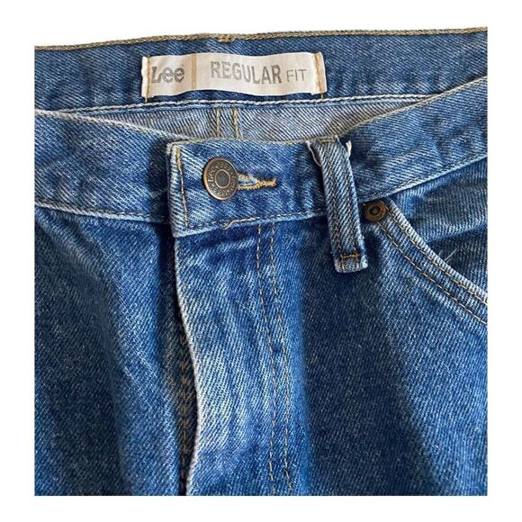 Vintage Lee 38X29 Regular Fit Blue Jeans Classic Quality Heavy Denim Med Wash - Picture 5 of 14
